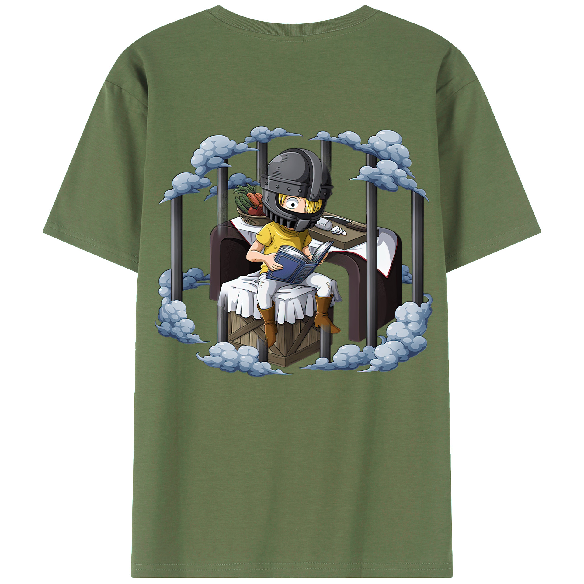 （画像用） ワンピース サンジ ONE PIECE Sanji 綿100％ メンズ半袖Tシャツ（バックプリント） 通気性